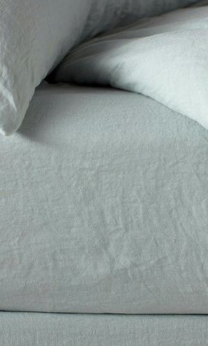 Duck Egg 100% Linen Fitted Sheet