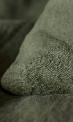 Olive Green 100% Linen Housewife Pillowcase