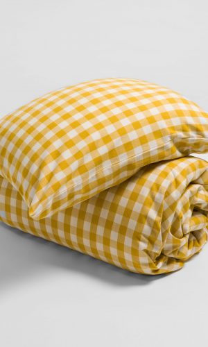 Saffron Gilbert Gingham Brushed 100% Organic Cotton Bed Linen